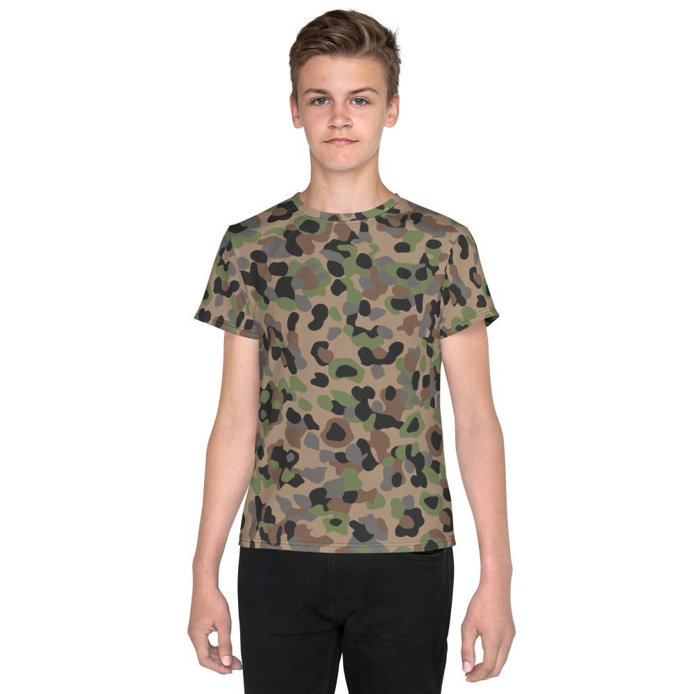 Austrian Pea Dot CAMO Youth crew neck t-shirt - 8 - Crew Neck T-shirt