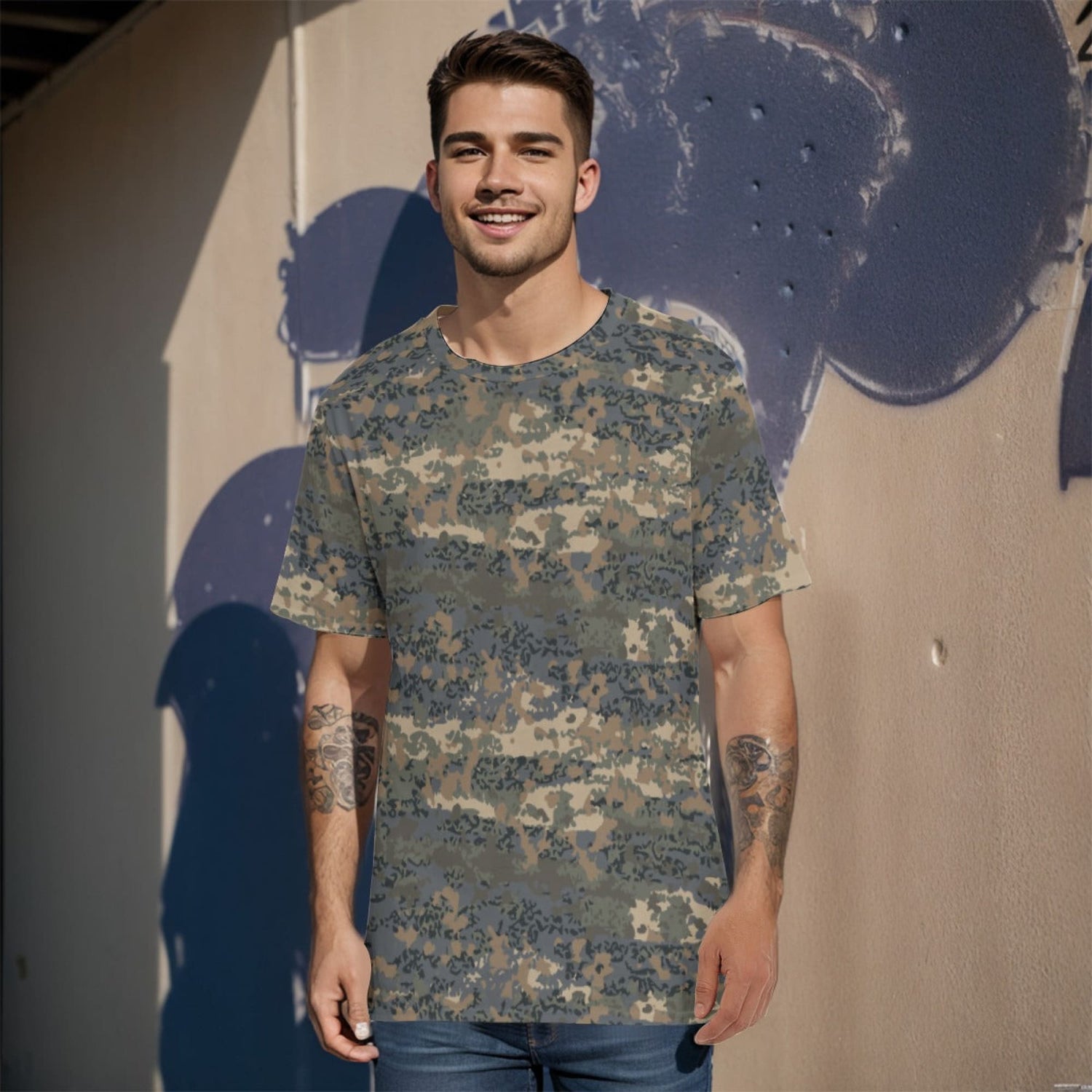 Austrian Tarnanzug CAMO Mens 100% Cotton T-Shirt - XS / White - T-Shirts