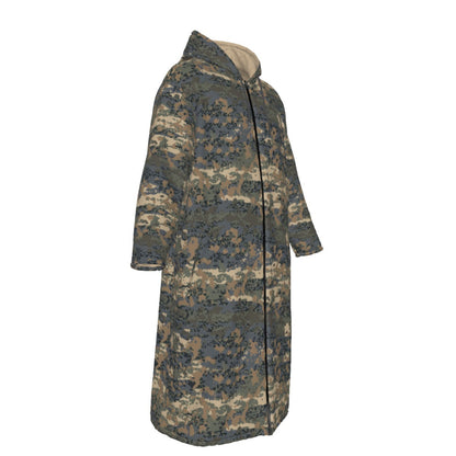 Austrian Tarnanzug CAMO Men’s Sherpa Zip Up Long Coat - Mens