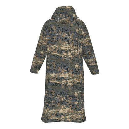 Austrian Tarnanzug CAMO Men’s Sherpa Zip Up Long Coat - Mens