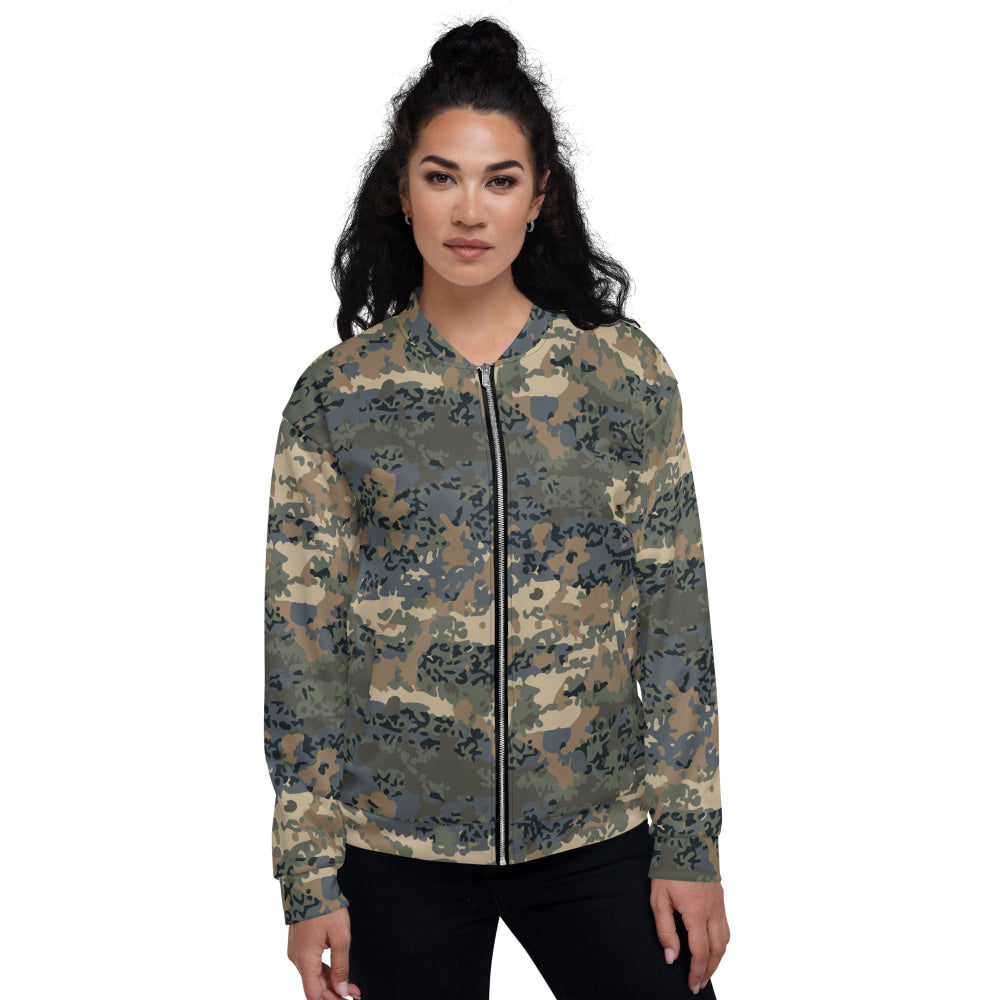 Alpine camo bomber fashion jacket