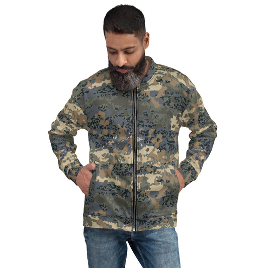 Austrian Tarnanzug CAMO Unisex Bomber Jacket - XS