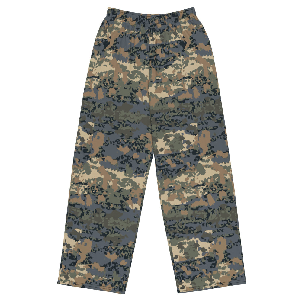 Austrian Tarnanzug CAMO unisex wide-leg pants - 2XS - Unisex Wide-Leg Pants