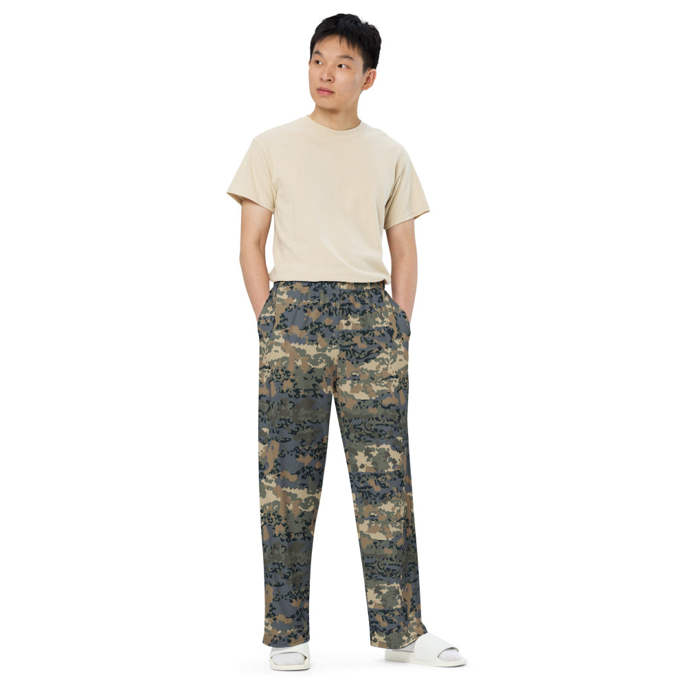 Austrian Tarnanzug CAMO unisex wide-leg pants - Unisex Wide-Leg Pants