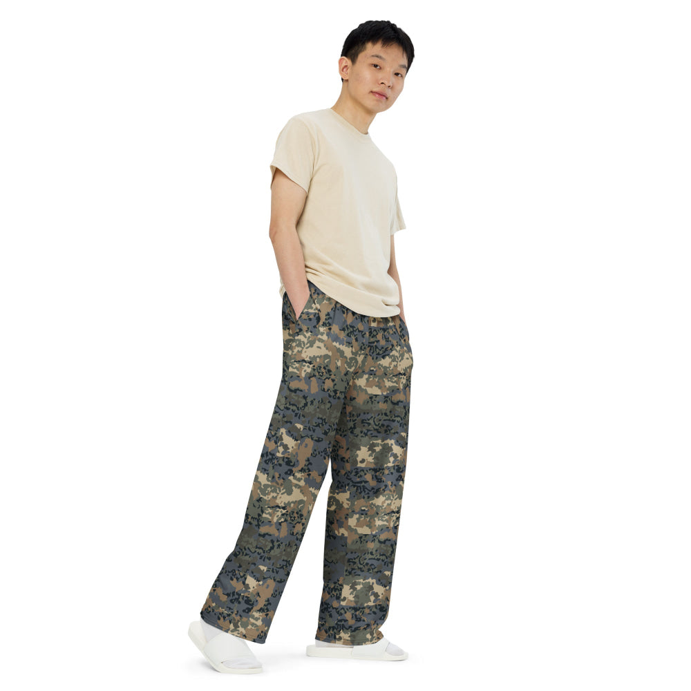 Austrian Tarnanzug CAMO unisex wide-leg pants - Unisex Wide-Leg Pants