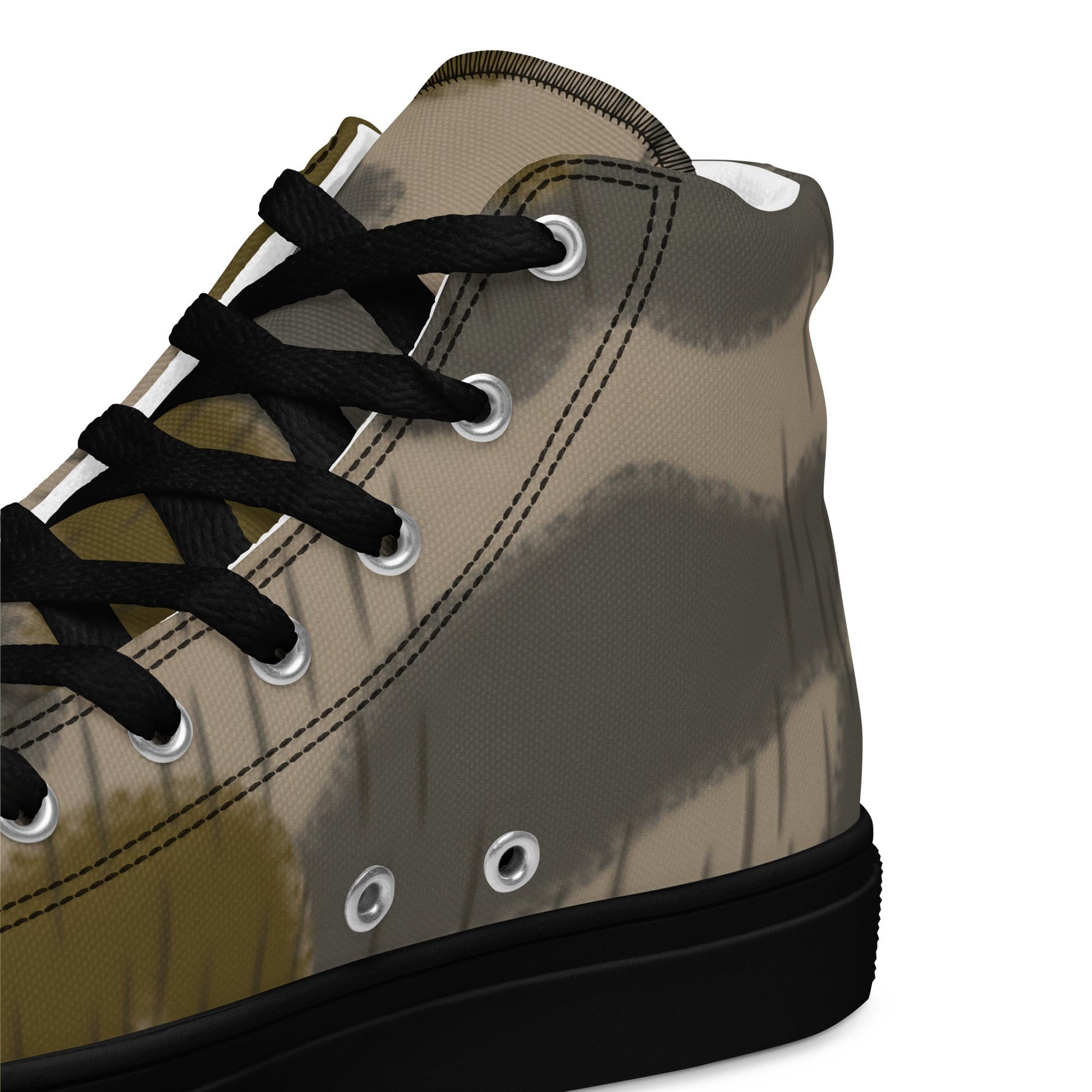 Austrian Zeltbahn Sumpfmuster Marsh CAMO Mens high top canvas shoes - High Top Canvas Shoes