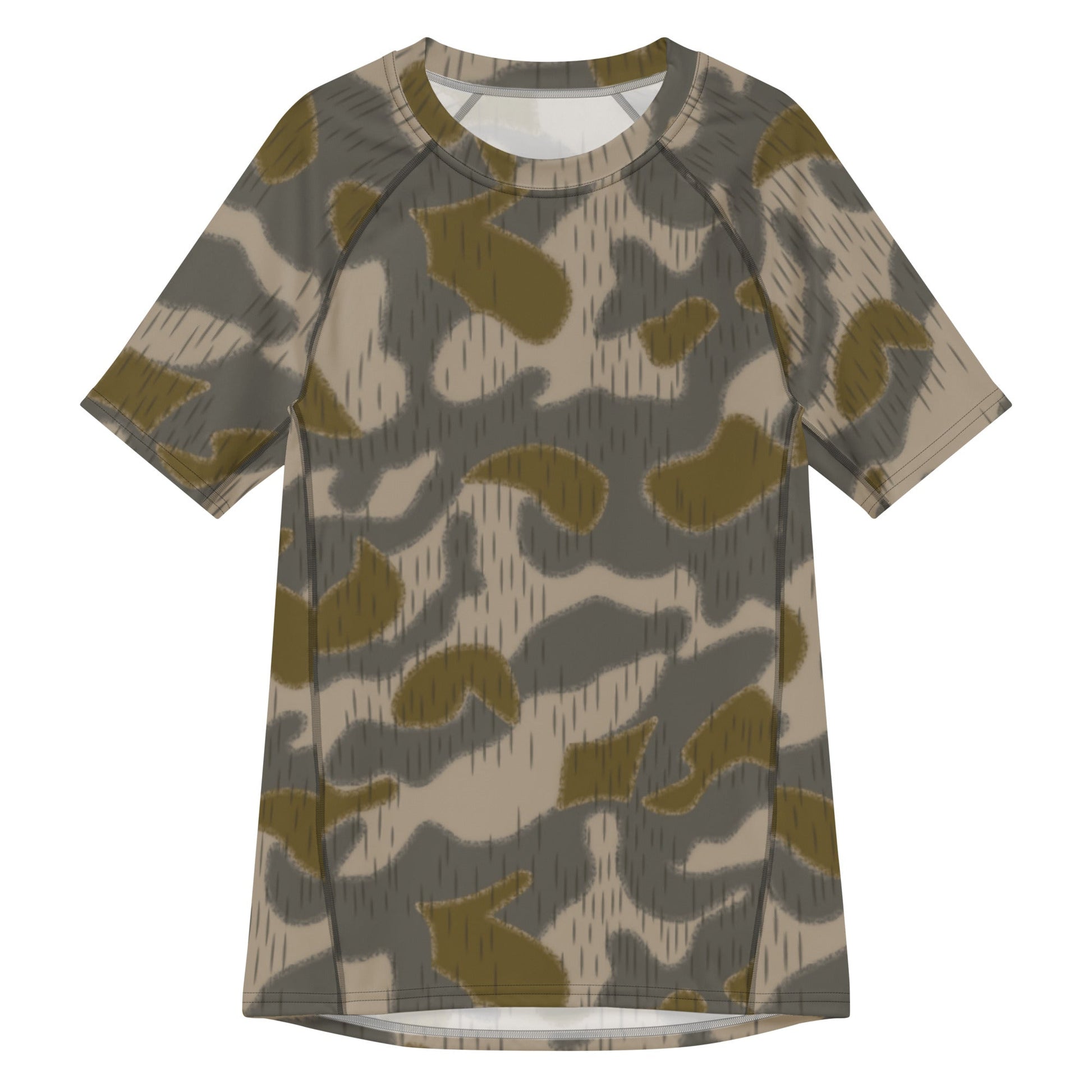 Austrian Zeltbahn Sumpfmuster Marsh CAMO Mens Short-Sleeve Rash Guard - 2XS - Short-sleeve Guards