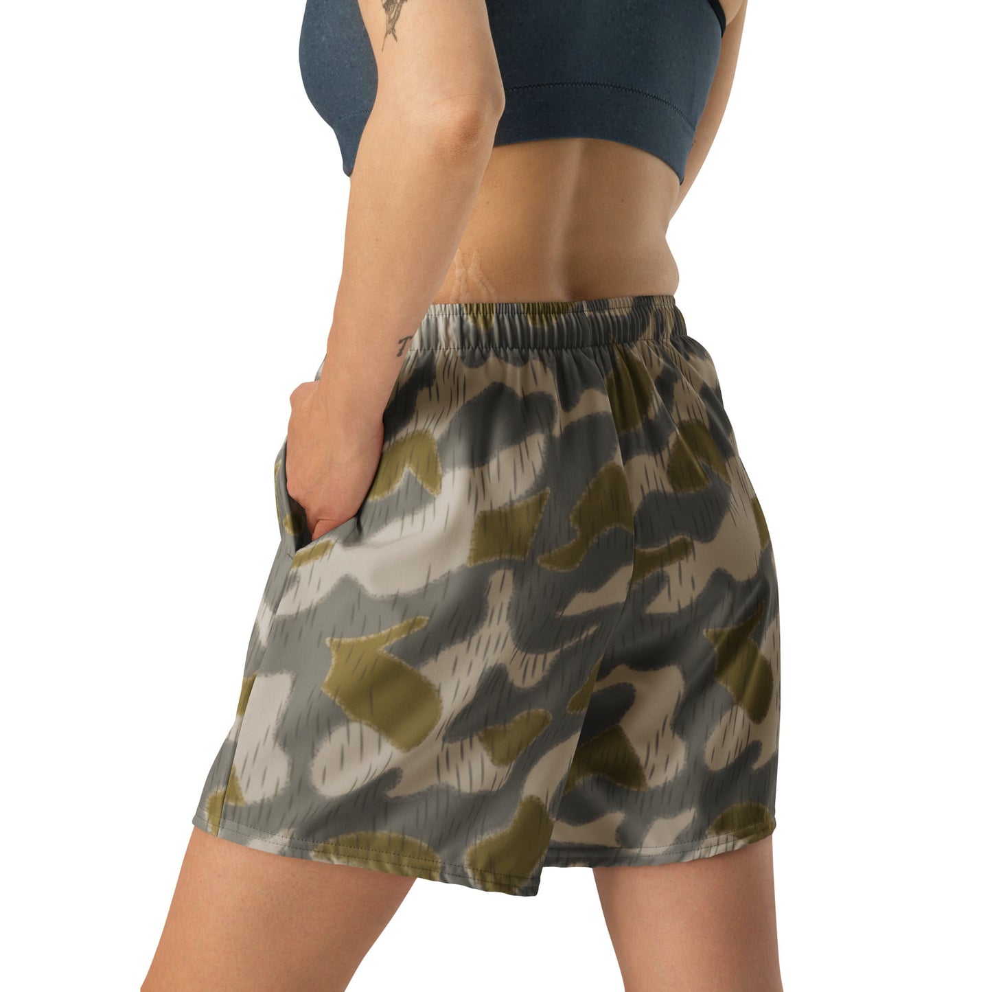 Austrian Zeltbahn Sumpfmuster Marsh CAMO Unisex Athletic Long Shorts