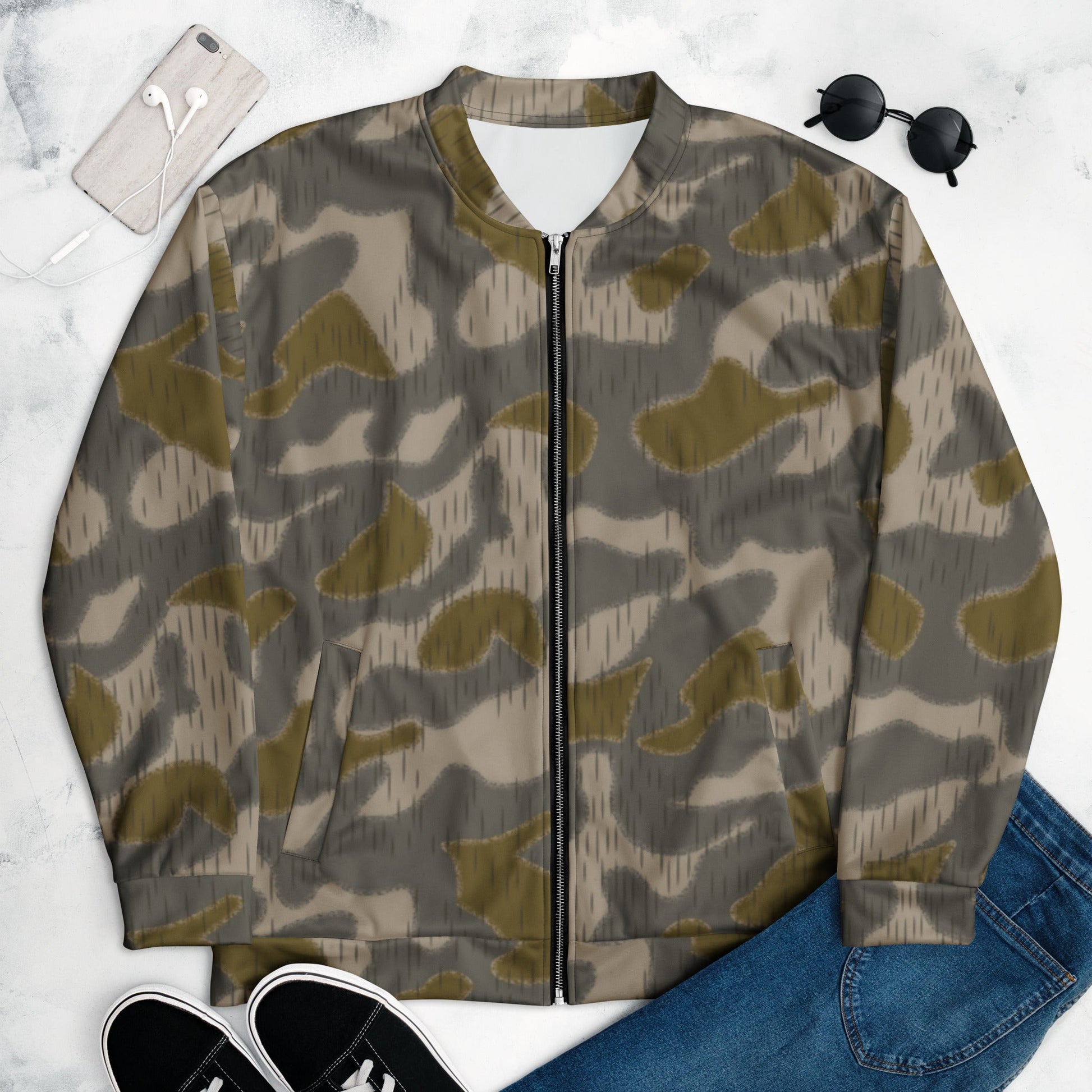 Austrian Zeltbahn Sumpfmuster Marsh CAMO Unisex Bomber Jacket - Jackets