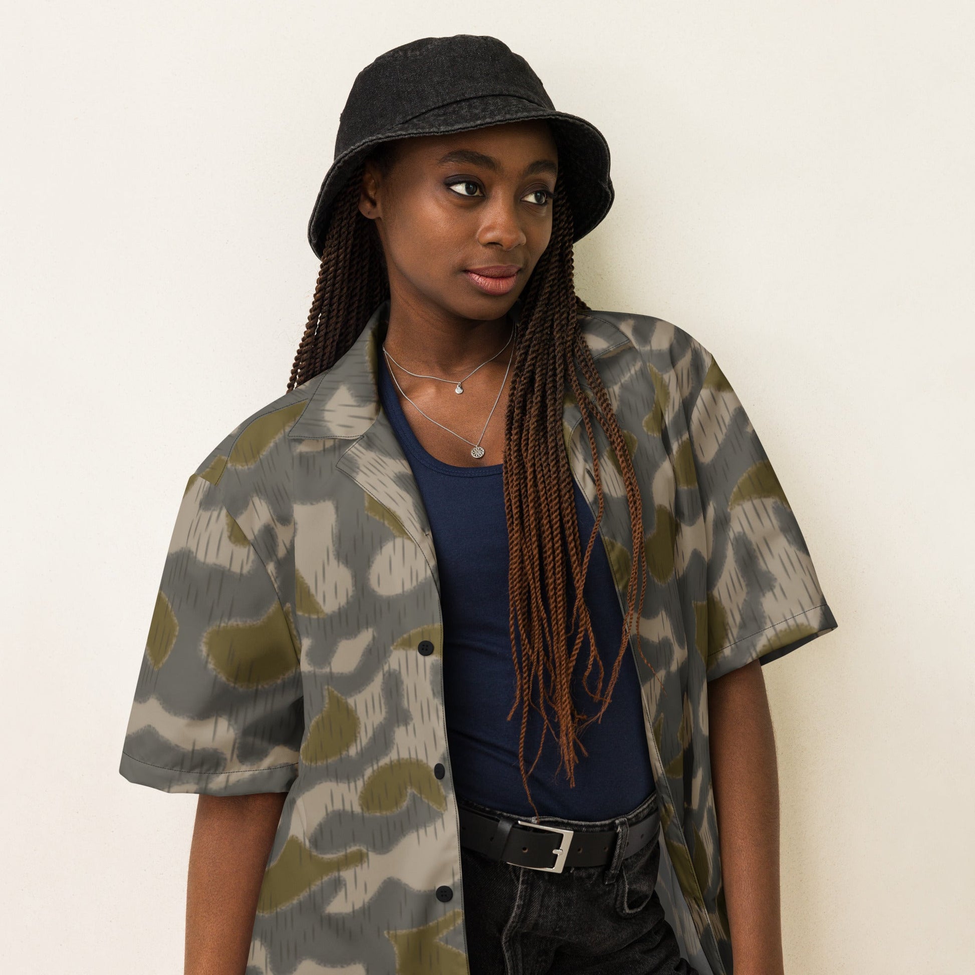 Austrian Zeltbahn Sumpfmuster Marsh CAMO Unisex button shirt - Button Shirts