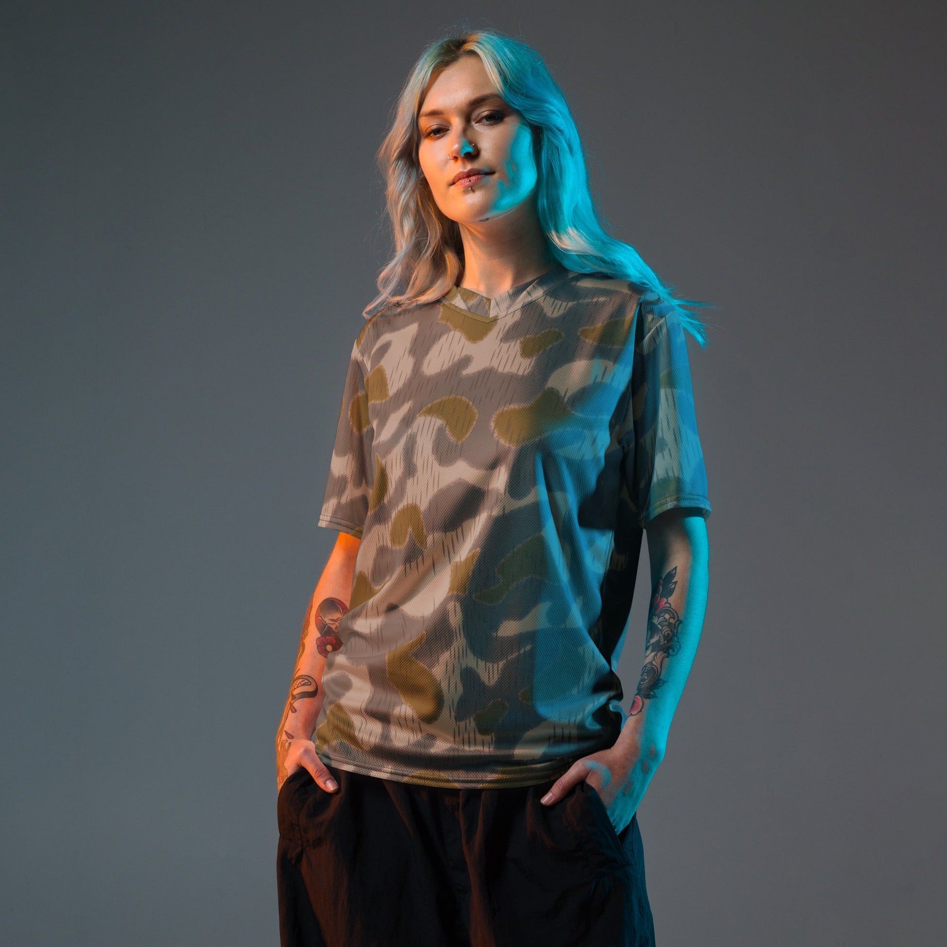 Austrian Zeltbahn Sumpfmuster Marsh CAMO unisex sports jersey - Sports Jerseys