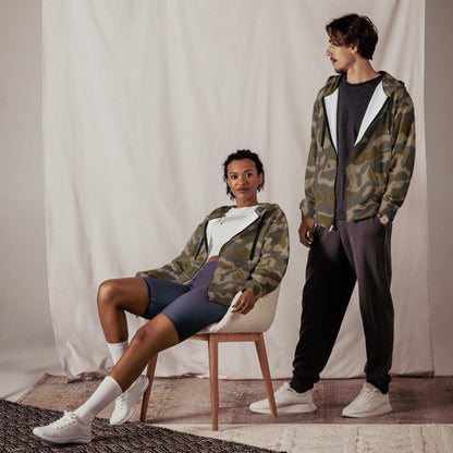 Austrian Zeltbahn Sumpfmuster Marsh CAMO Unisex zip hoodie - Zip Hoodies