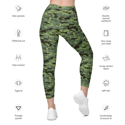 Avatar Resources Development Administration (RDA) Movie CAMO Leggings with pockets - Womens With Pockets