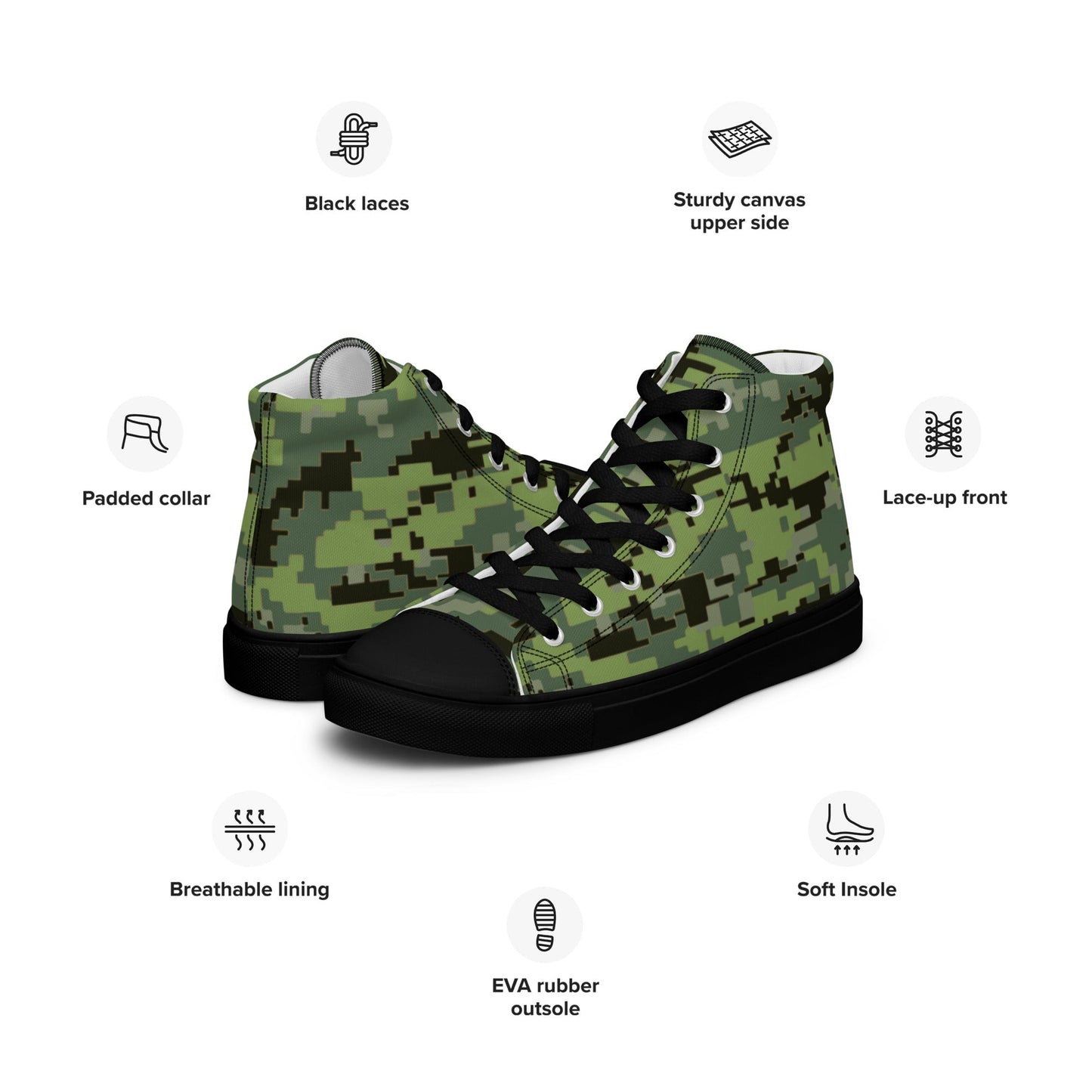 Avatar Resources Development Administration (RDA) Movie CAMO Mens high top canvas shoes - High Top Canvas Shoes