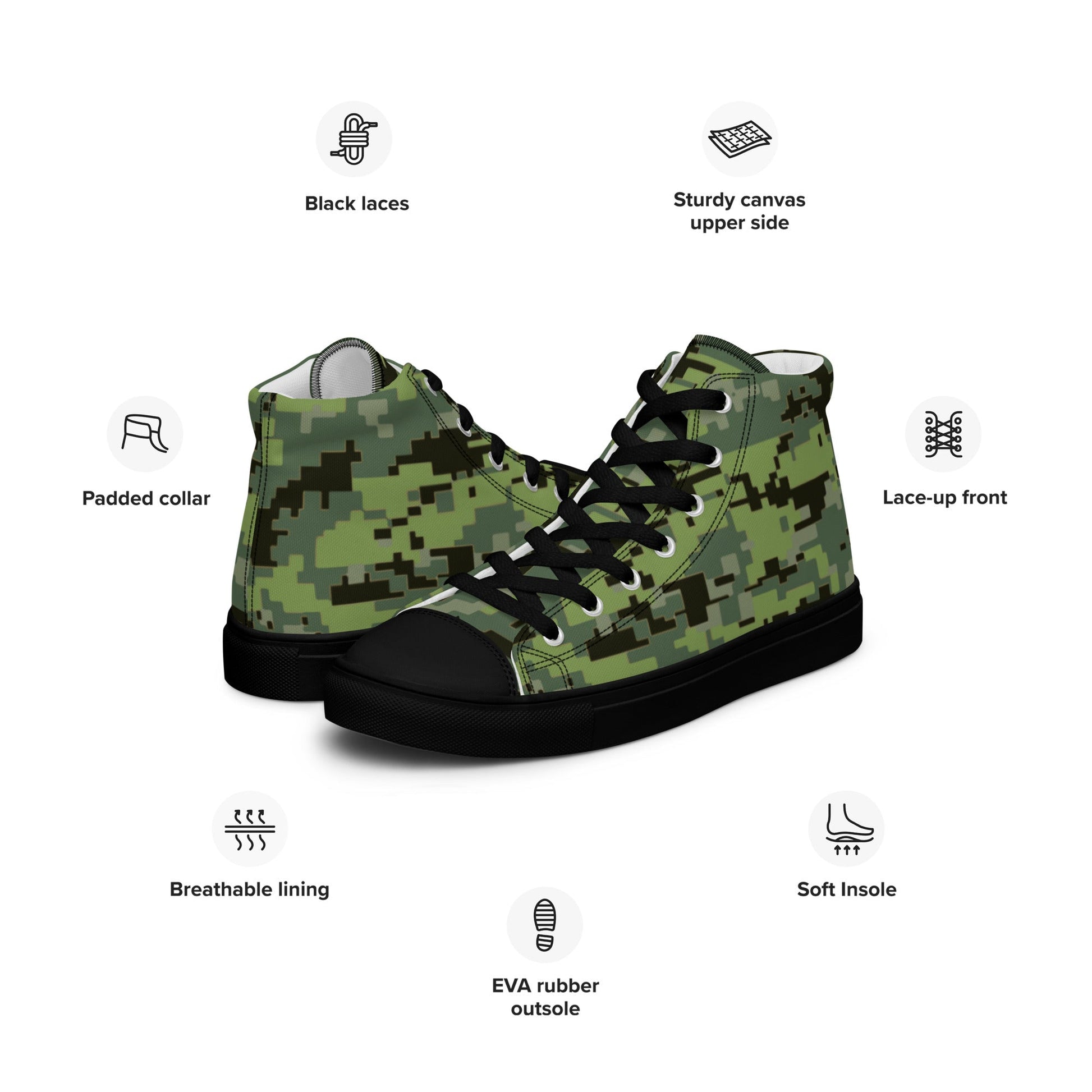 Avatar Resources Development Administration (RDA) Movie CAMO Mens high top canvas shoes - High Top Canvas Shoes