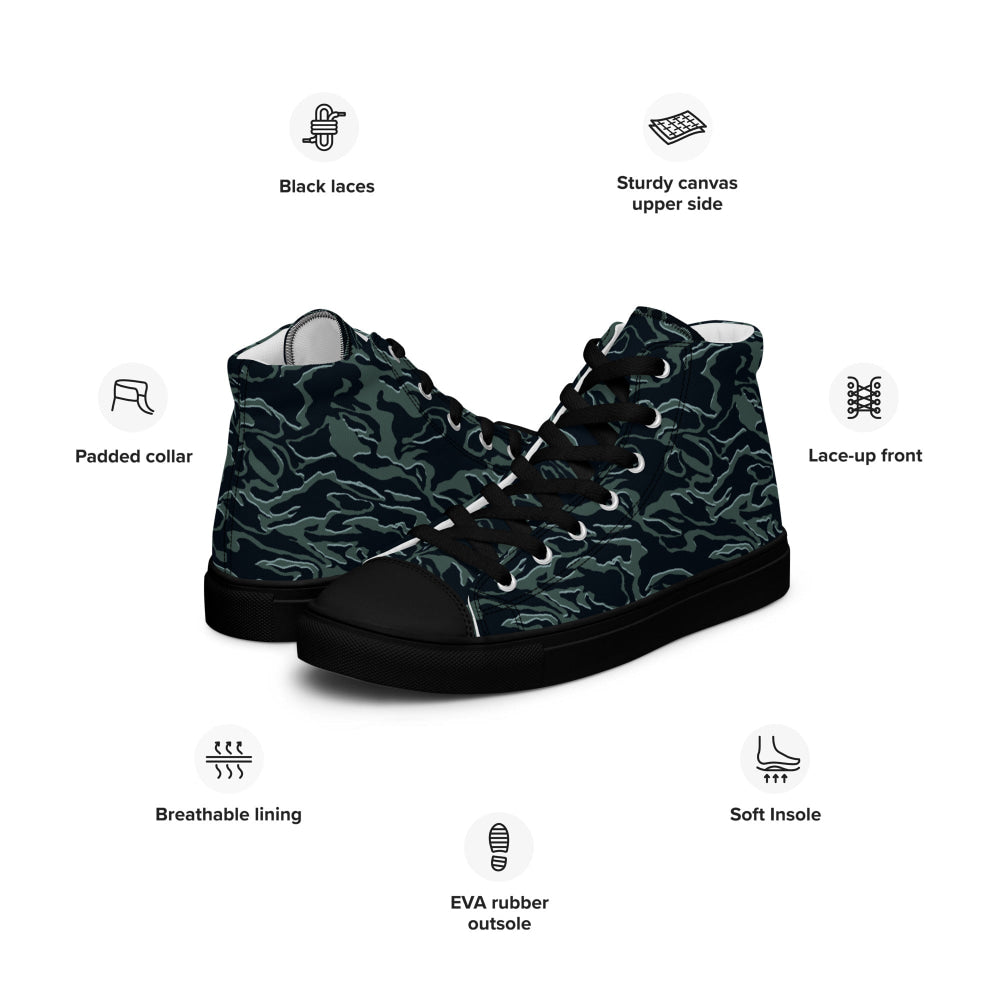 Avatar Way of Water Movie CAMO Men’s high top canvas shoes - Mens High Top Canvas Shoes