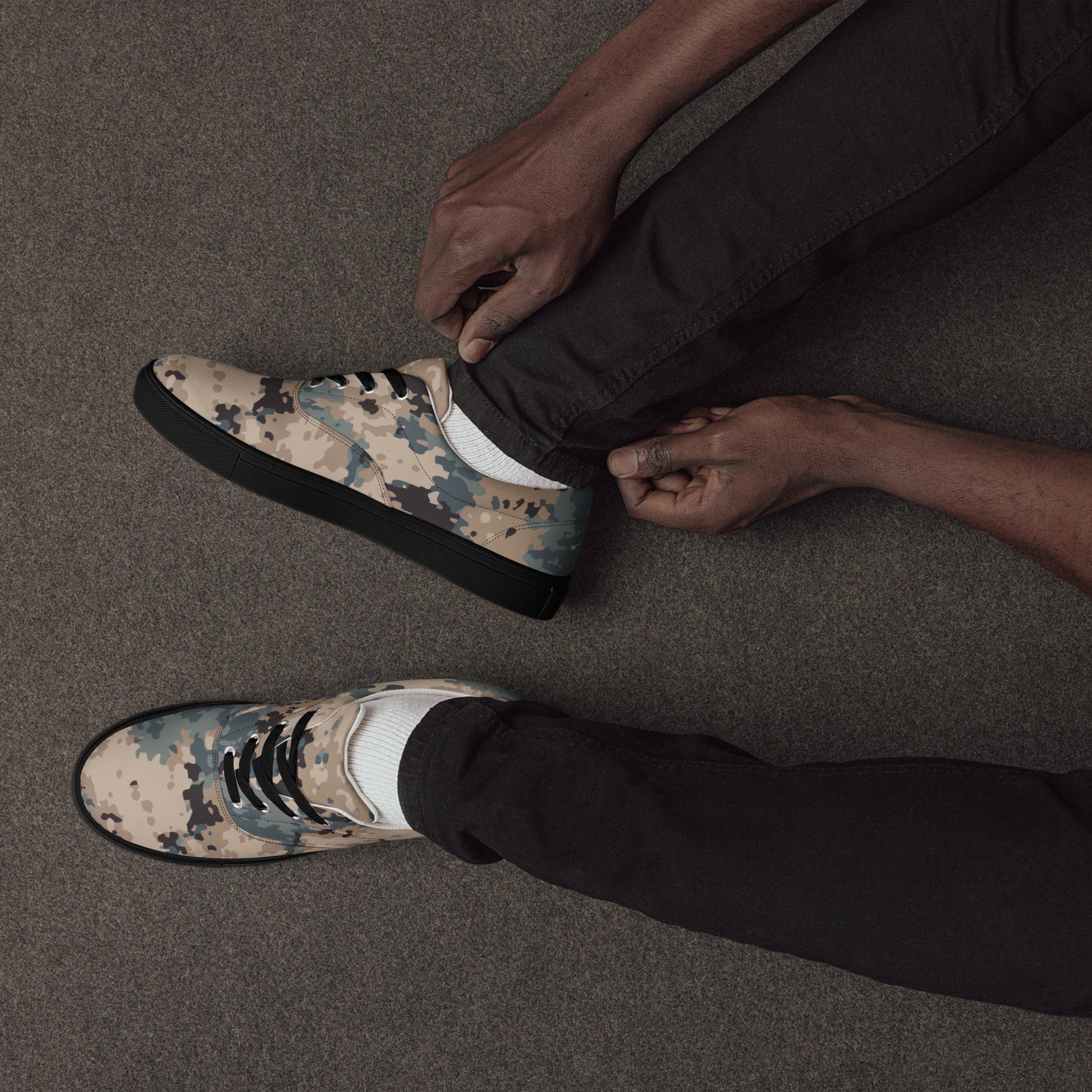 Azerbaijan M2024 CAMO Mens Lace-Up Canvas Shoes - Lace-up