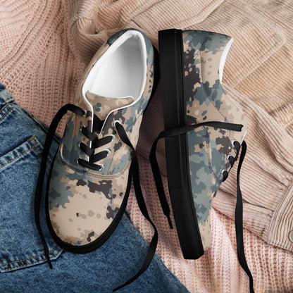 Azerbaijan M2024 CAMO Mens Lace-Up Canvas Shoes - Lace-up
