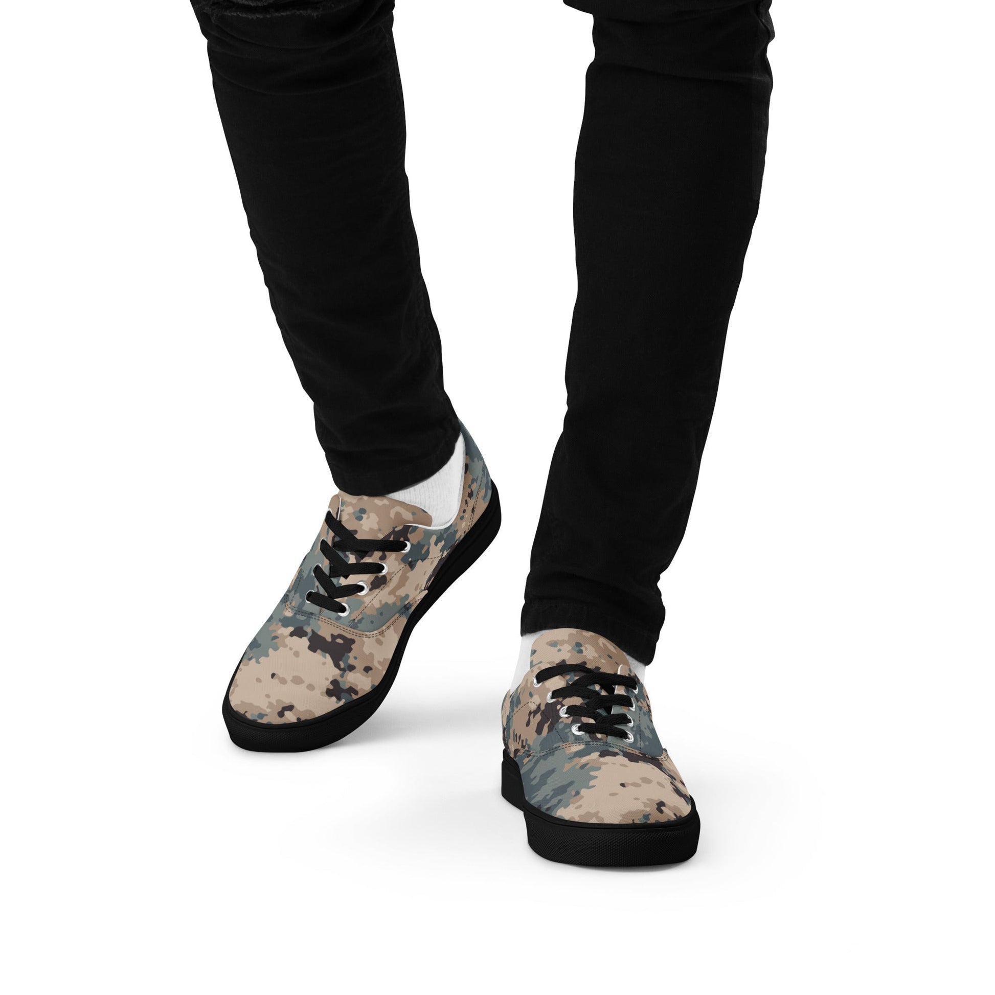 Azerbaijan M2024 CAMO Mens Lace-Up Canvas Shoes - Lace-up