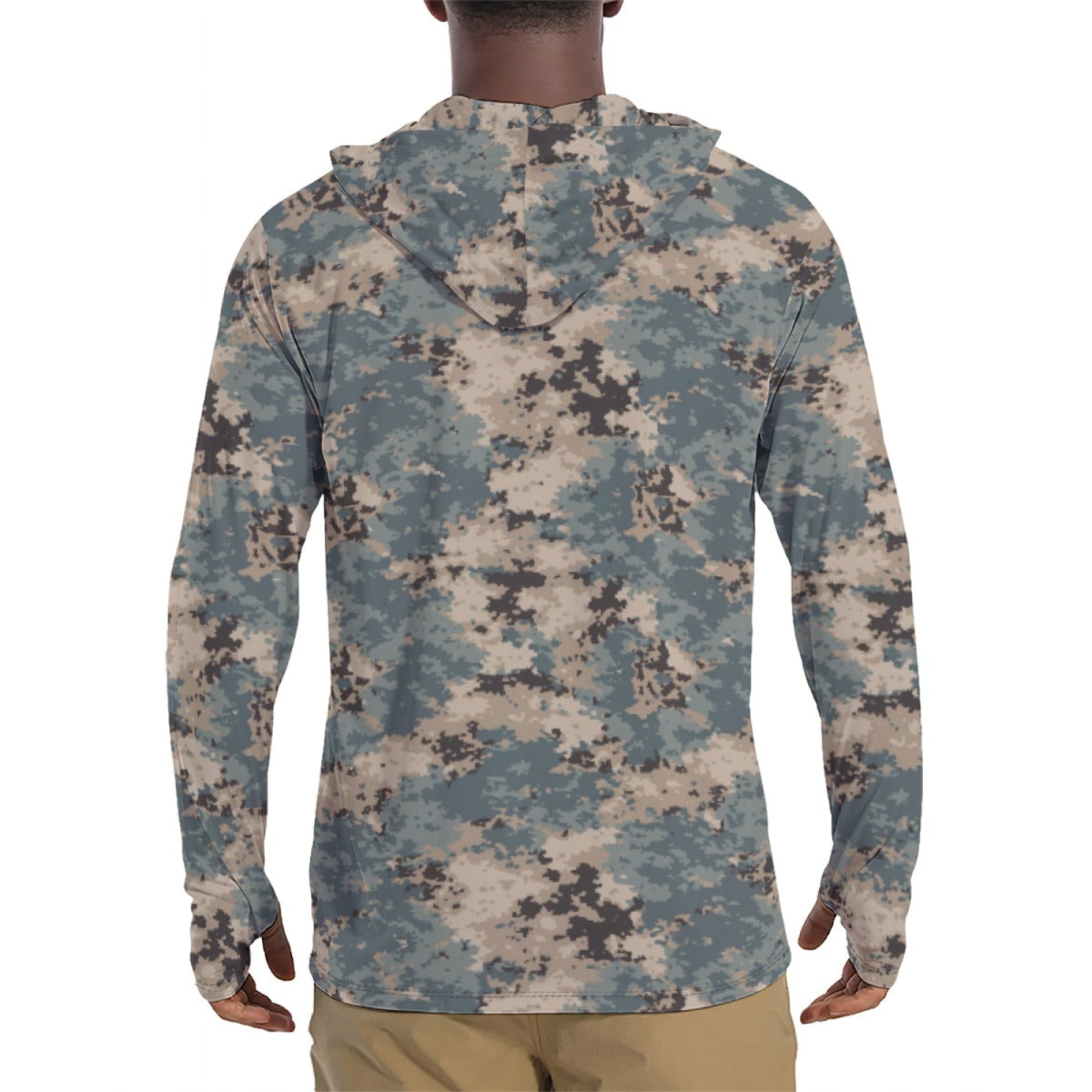Azerbaijan M2024 CAMO Mens Sunscreen Sports Hoodie With Thumb Holes