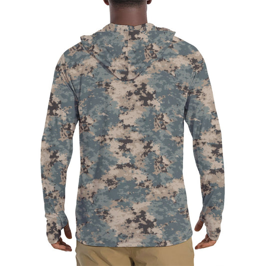 Azerbaijan M2024 CAMO Mens Sunscreen Sports Hoodie With Thumb Holes