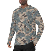 M2024 Caspian CAMO Mens Sunscreen Sports Hoodie With Thumb Holes - S / White