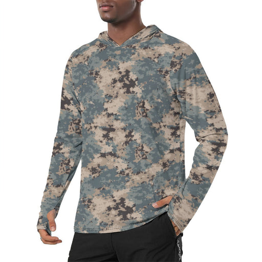 M2024 Caspian CAMO Mens Sunscreen Sports Hoodie With Thumb Holes - S / White