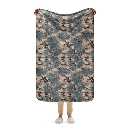 Azerbaijan M2024 CAMO Sherpa Blanket - 37″×57″