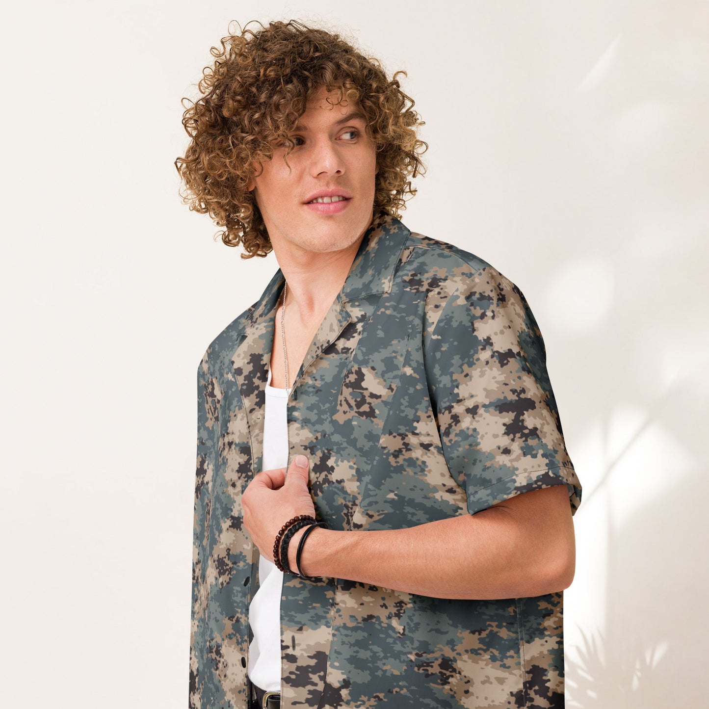 Azerbaijan M2024 CAMO Unisex Short-Sleeve Button Shirt - 2XS
