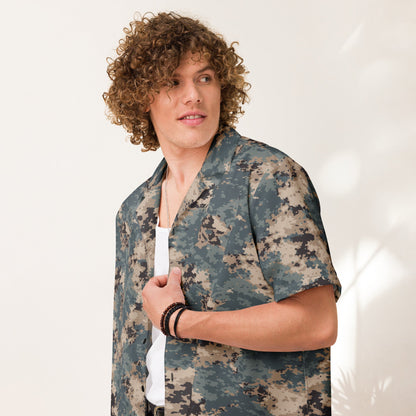 Azerbaijan M2024 CAMO Unisex Short-Sleeve Button Shirt - 2XS