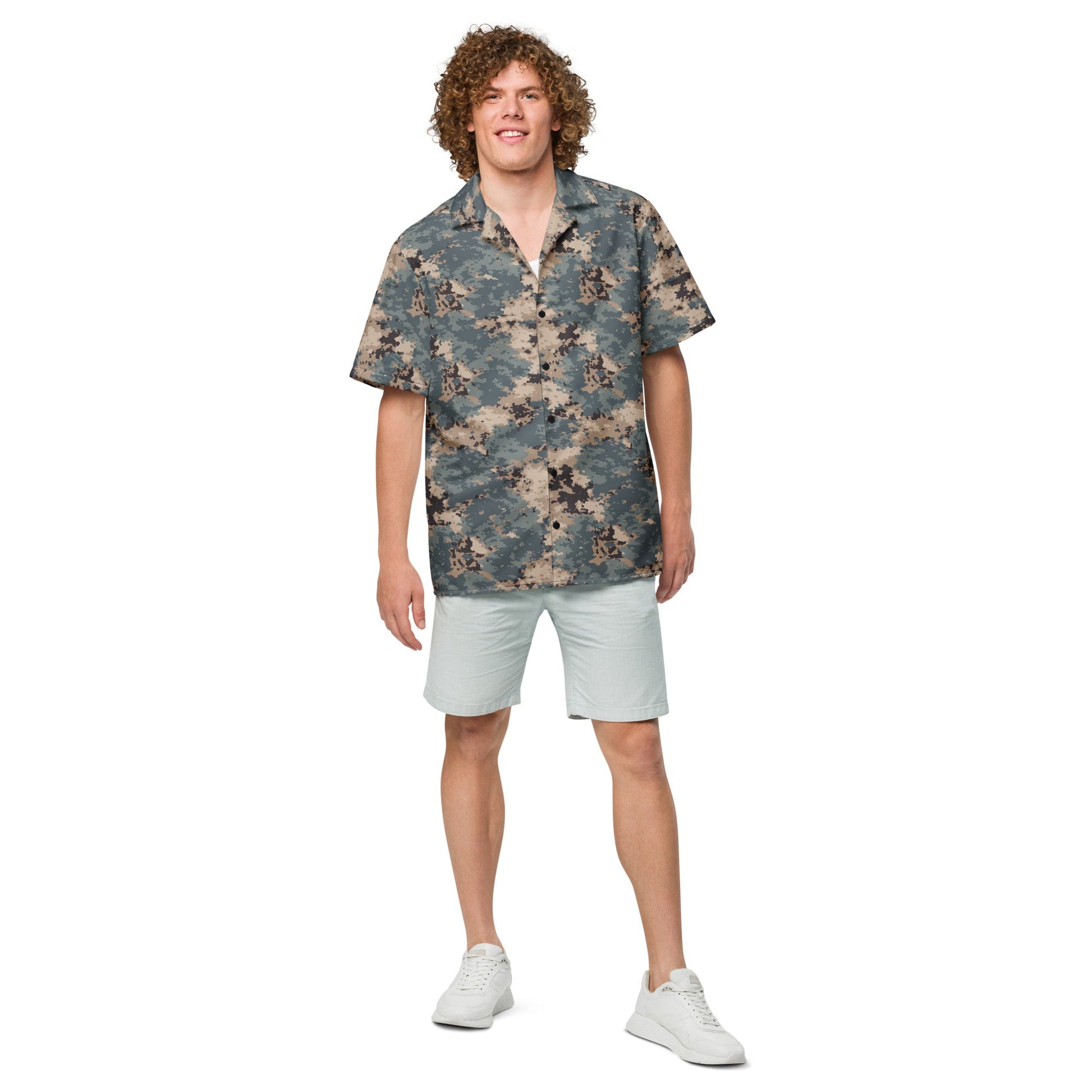 Azerbaijan M2024 CAMO Unisex Short-Sleeve Button Shirt