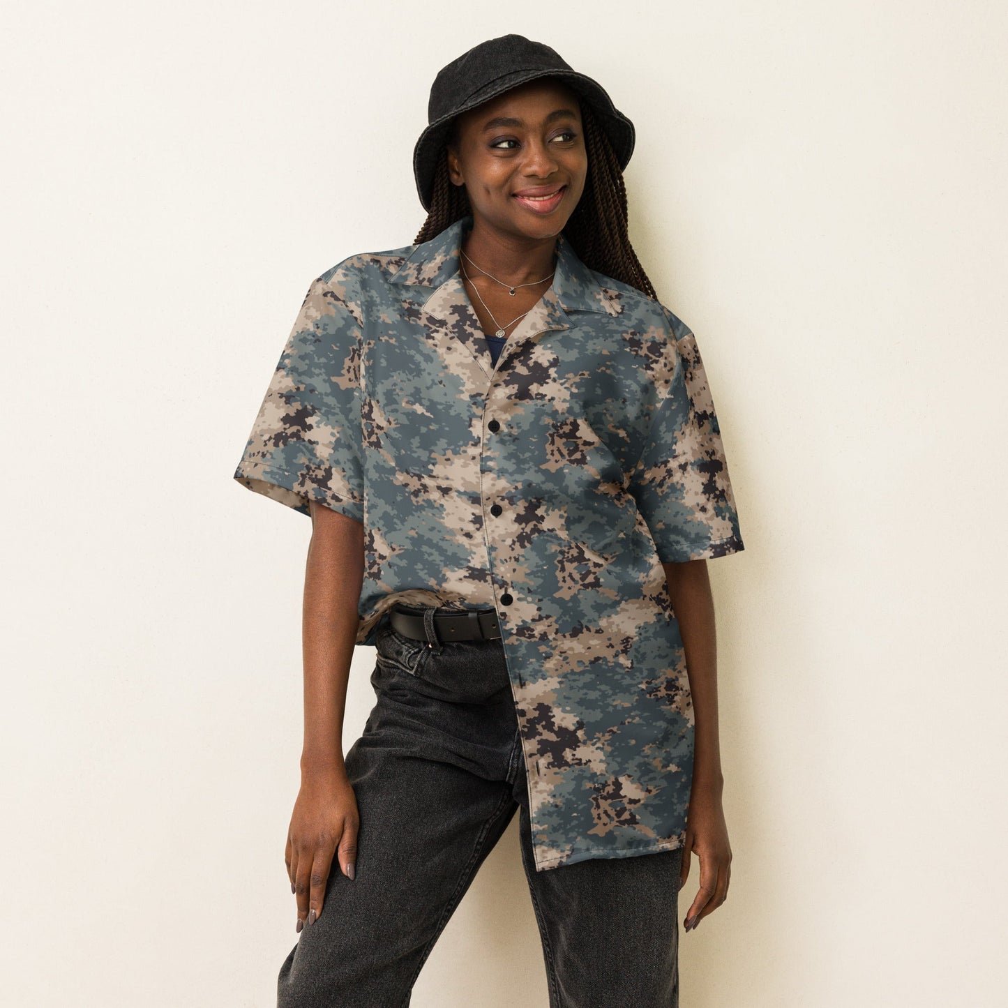 Azerbaijan M2024 CAMO Unisex Short-Sleeve Button Shirt