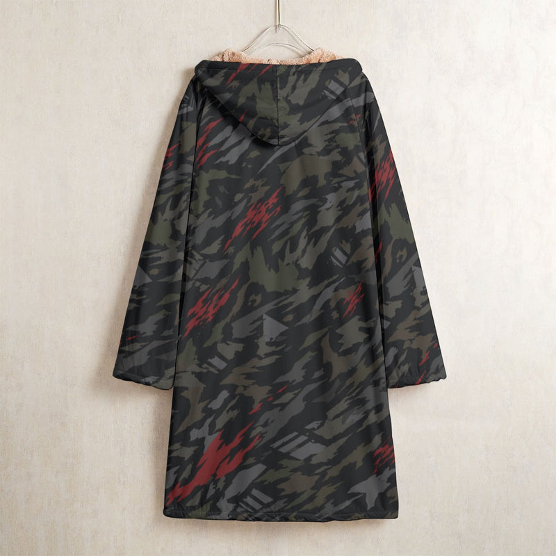 Baba Yaga Night Reaper CAMO Men’s Horn Button Long Fleece Coat - Jacket