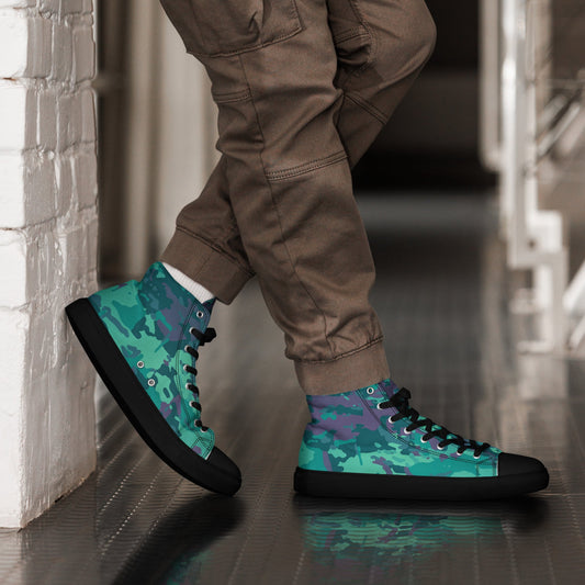 Baja Blast CAMO Mens high top canvas shoes - 5 - High Top Canvas Shoes