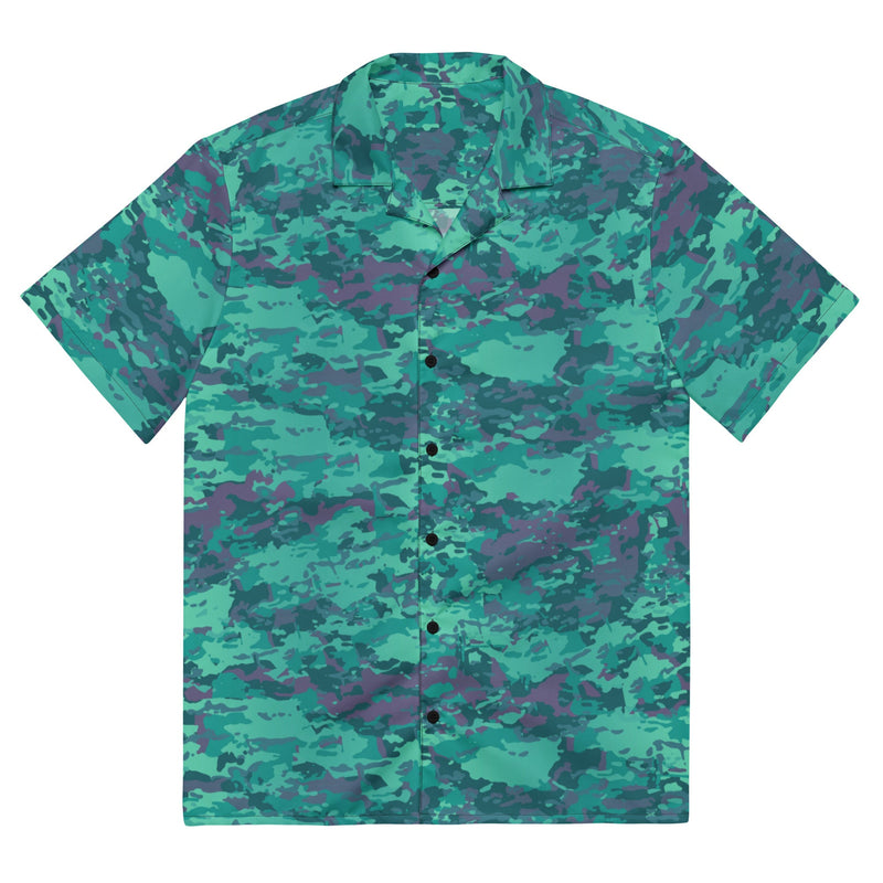 Baja Blast CAMO Unisex Short-Sleeve Button Shirt - 2XS - Button-Up