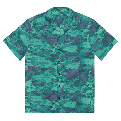 Baja Blast CAMO Unisex Short-Sleeve Button Shirt - 2XS - Button-Up