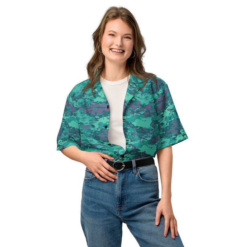 Baja Blast CAMO Unisex Short-Sleeve Button Shirt - Button-Up