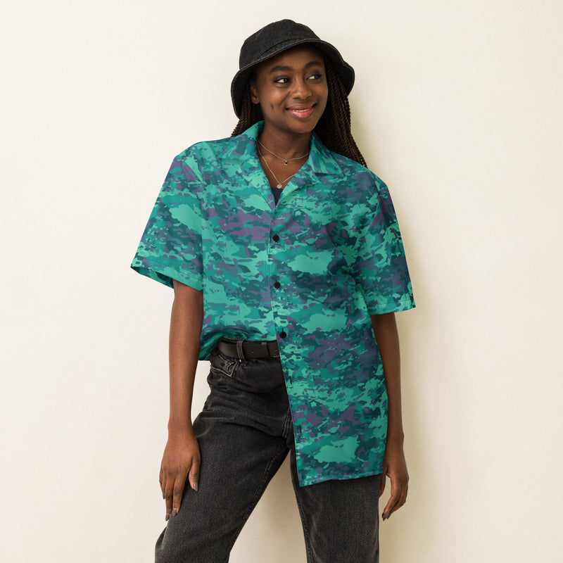 Baja Blast CAMO Unisex Short-Sleeve Button Shirt - Button-Up