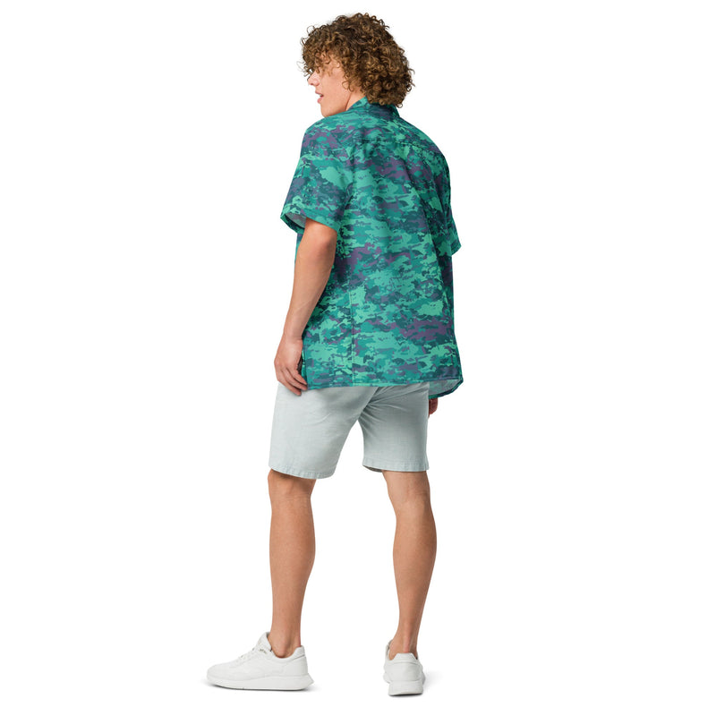 Baja Blast CAMO Unisex Short-Sleeve Button Shirt - Button-Up