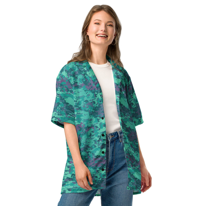 Baja Blast CAMO Unisex Short-Sleeve Button Shirt - Button-Up