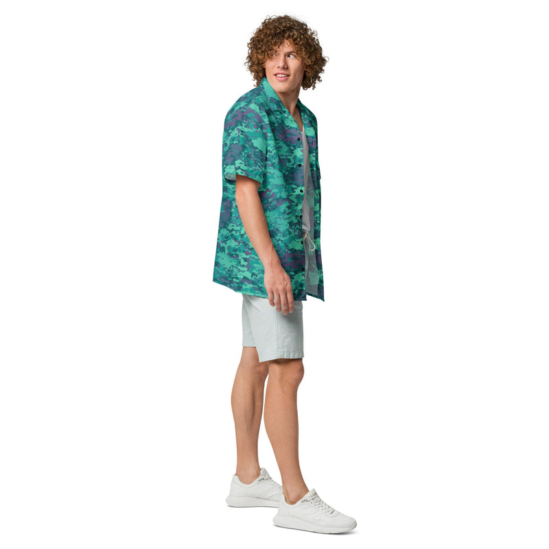 Baja Blast CAMO Unisex Short-Sleeve Button Shirt - Button-Up