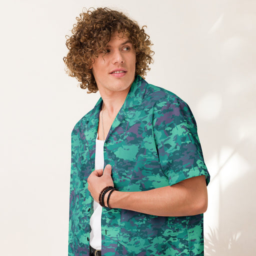 Baja Blast CAMO Unisex Short-Sleeve Button Shirt - Button-Up