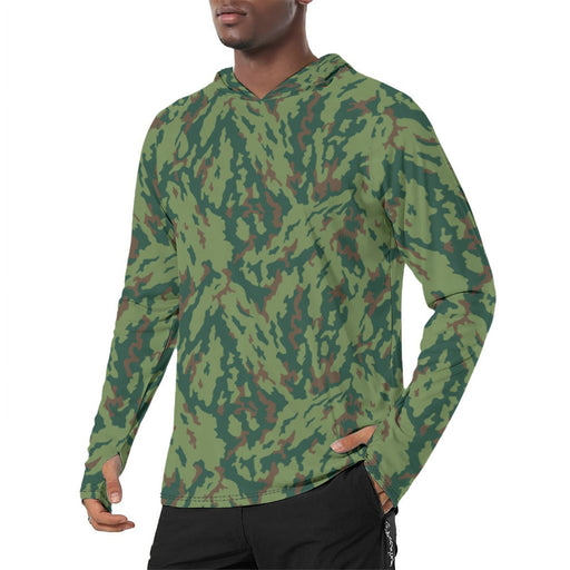 Barvikha Spring Russian CAMO Mens Sunscreen Sports Hoodie With Thumb Holes - S / White