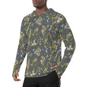 Barvikha Tundra Russian CAMO Mens Sunscreen Sports Hoodie With Thumb Holes - S / White