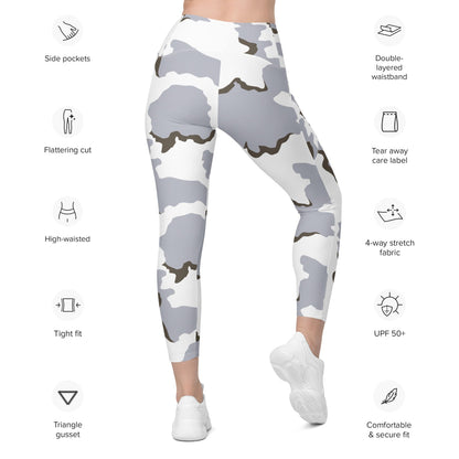 Battlefield Bad Company Snow CAMO Leggings with pockets - Womens With Pockets