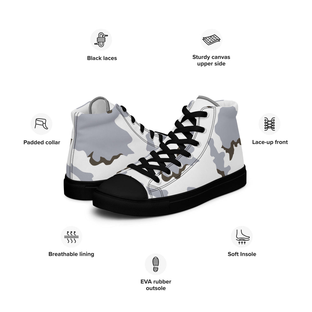 Battlefield Bad Company Snow CAMO Men’s high top canvas shoes - Mens High Top Canvas Shoes