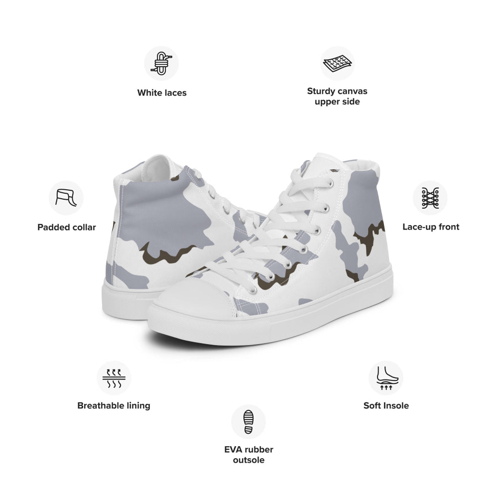 Battlefield Bad Company Snow CAMO Men’s high top canvas shoes - Mens High Top Canvas Shoes