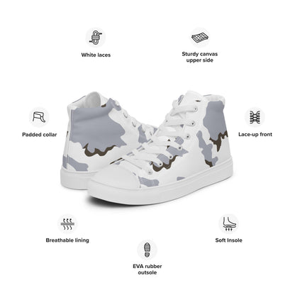 Battlefield Bad Company Snow CAMO Men’s high top canvas shoes - Mens High Top Canvas Shoes