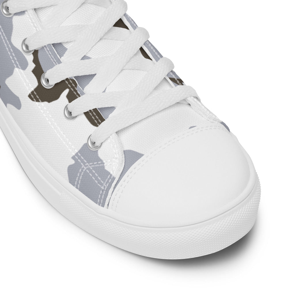 Battlefield Bad Company Snow CAMO Men’s high top canvas shoes - Mens High Top Canvas Shoes