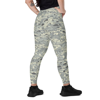 Battlefield Map CAMO Leggings with pockets - 2XS - Womens With Pockets